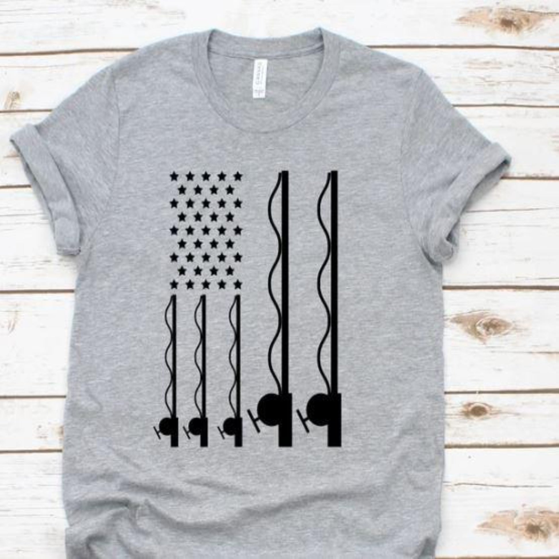 fishing_rod_flag specialty tee casual shirt comfortable tshirt everyday wear