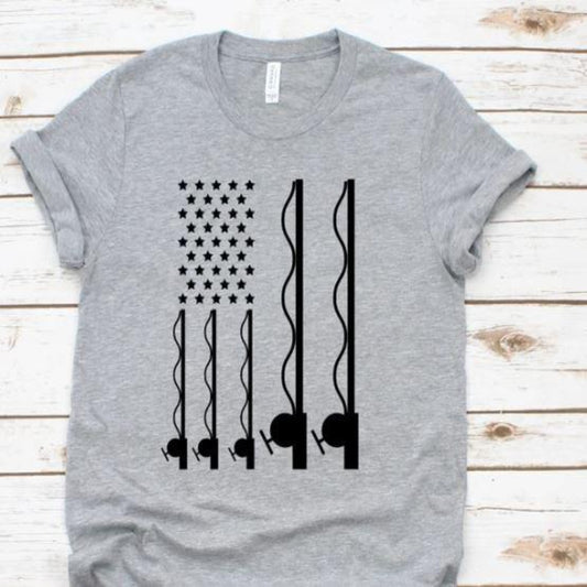 fishing_rod_flag specialty tee casual shirt comfortable tshirt everyday wear