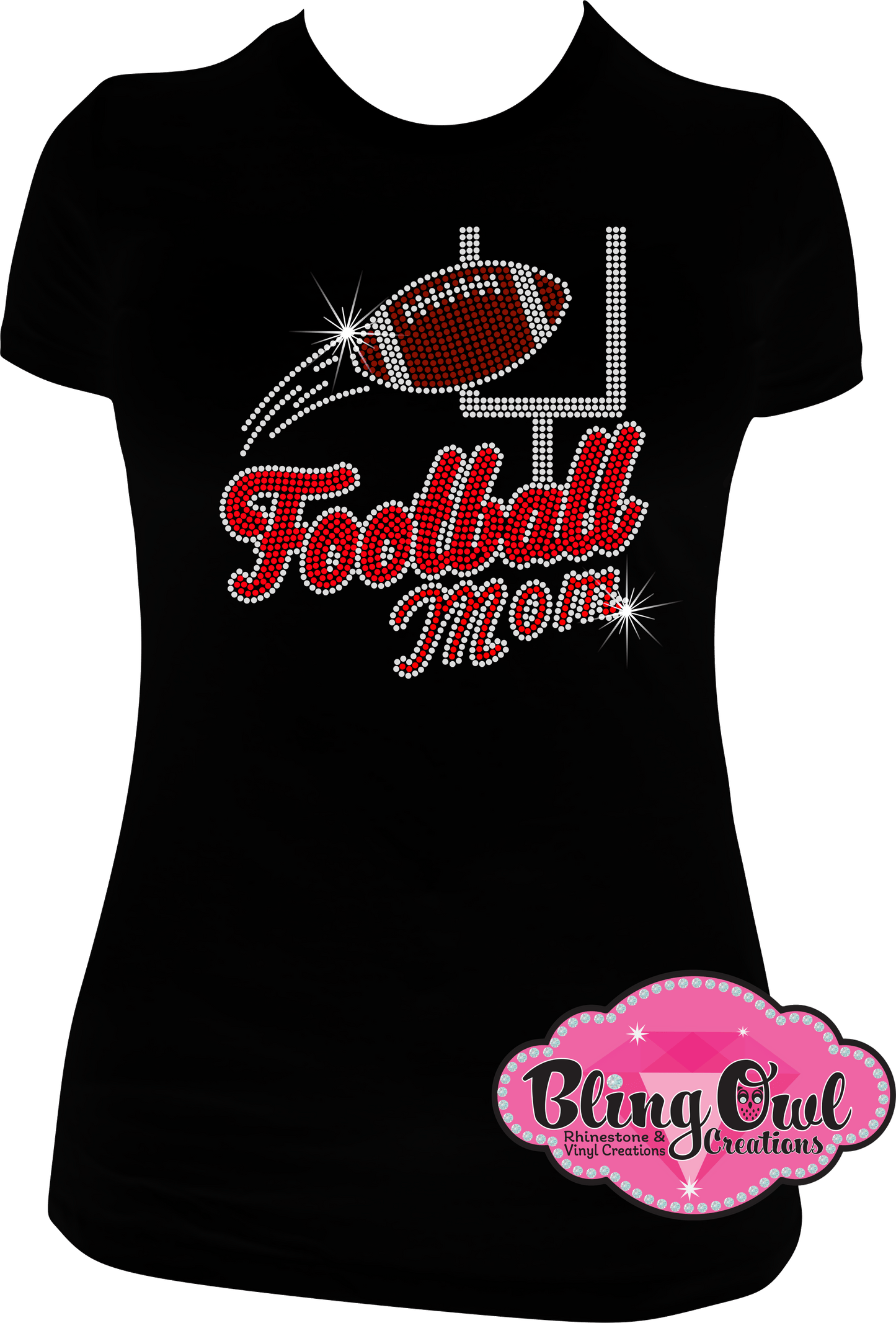 football_mom spirit_wear rhinestones sparkle bling transfer