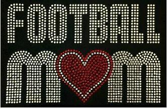 football_mom spirit_wear rhinestones sparkle bling transfer