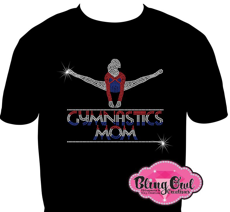 gymnastics_mom design shirt glam_vibes_outfit rhinestones sparkle bling