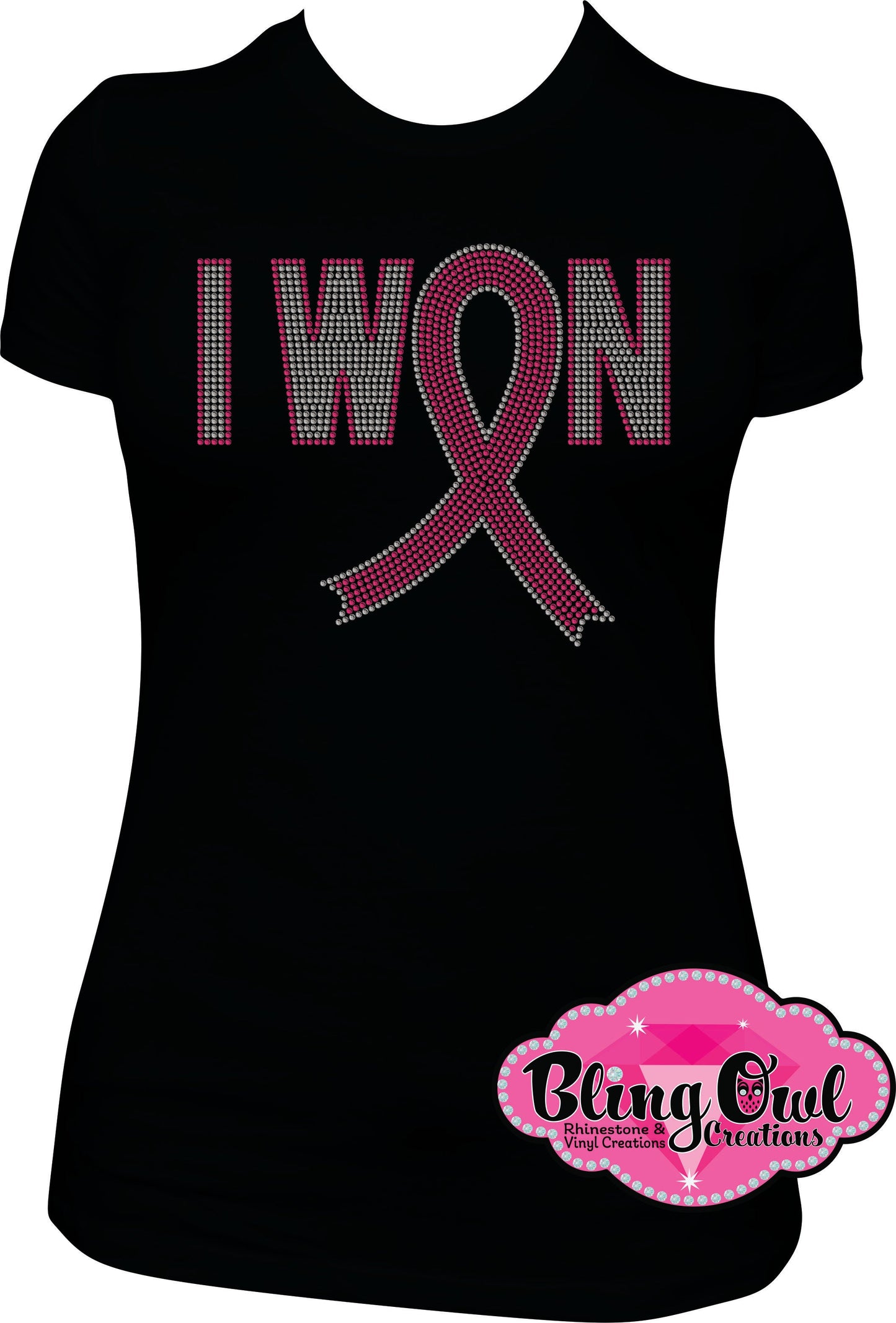 i_won design survivor shirt rhinestones sparkle bling transfer
