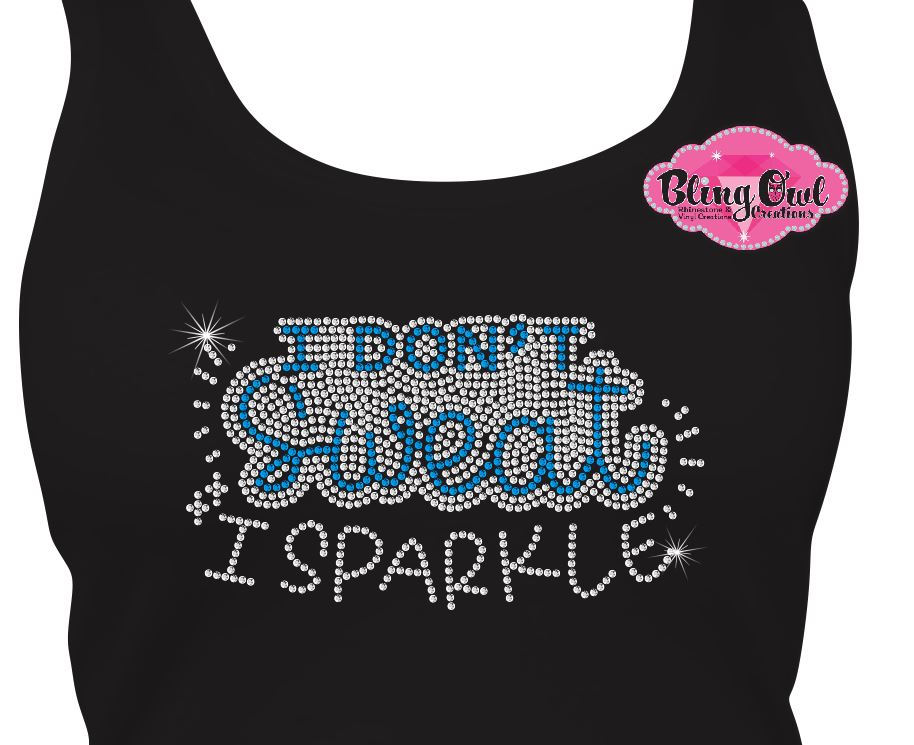 Burnout Tank Fitness Designs only (Rhinestone Design)