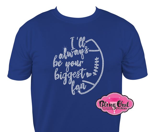always_biggest_fan football design shirt glam_vibes_outfit game_day_outfit football_fanatics rhinestones sparkle bling