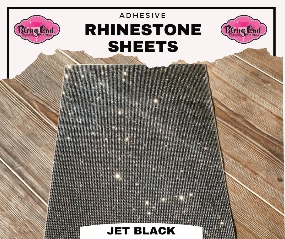 Rhinestone Adhesive Sheets - Jet Black – Bling Owl Creations
