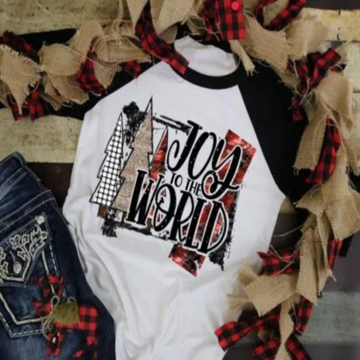 joy_to_the_world specialty tee christmas wear christmas _tree shirt comfortable tops holiday shirt