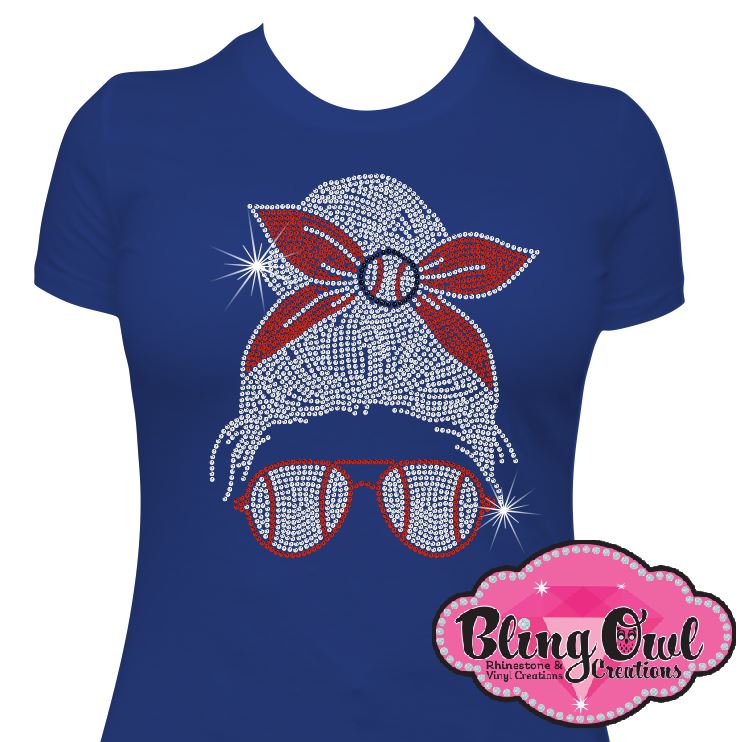 baseball_mom_lady_messy_bun shirt sports tee game_day_shirts_for_moms baseball_mom_rocks trendy_tees_for_moms baseball_mom_life moms_bling_shirt customized_shirts personalized_bling_tshirts rhinestones sparkle bling