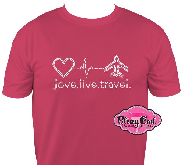 love_live_travel design shirt vacation tshirt rhinestones sparkle bling