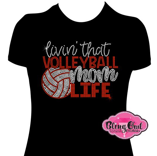 livin_that_volleyball_mom_life design rhinestones sparkle bling transfer