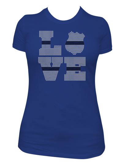 love_police_badge shirt rhinestones sparkle bling