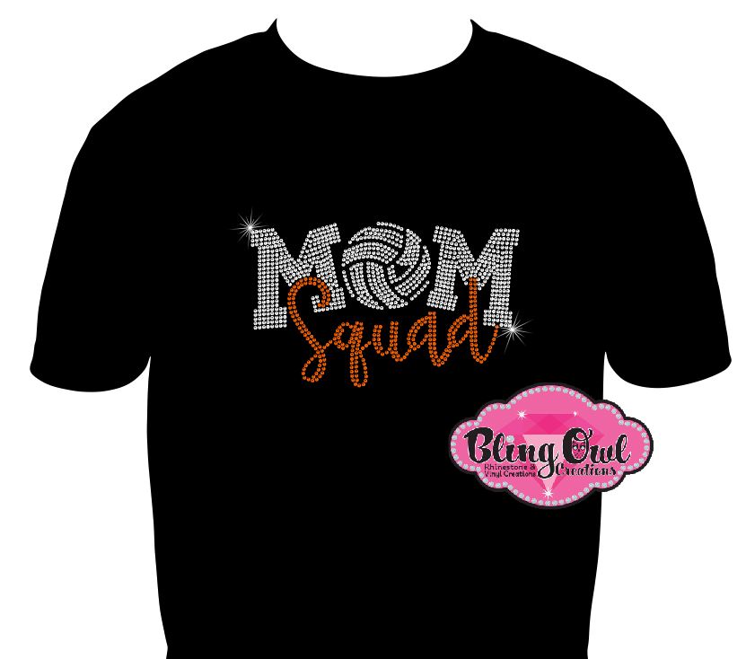 Mom Squad Volleyball (Rhinestone Design)