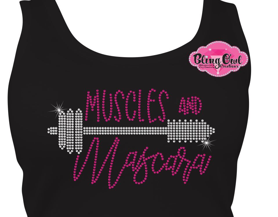 Burnout Tank Fitness Designs only (Rhinestone Design)
