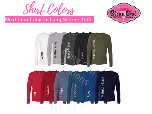 next level unisex longsleeve shirt colors