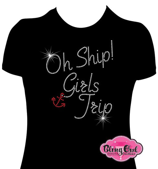 ship_girls_trip design cruise shirt vacation tshirt glam_vibe rhinestones sparkle bling