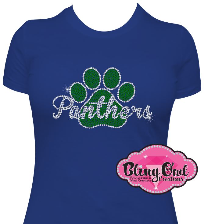 panthers_paw school_spirit_wear school_spirit_logo school_spirit_mascot school_spirit_colors custom rhinestones sparkle bling
