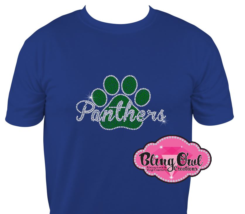 panthers_paw school_spirit_wear school_spirit_logo school_spirit_mascot school_spirit_colors custom rhinestones sparkle bling