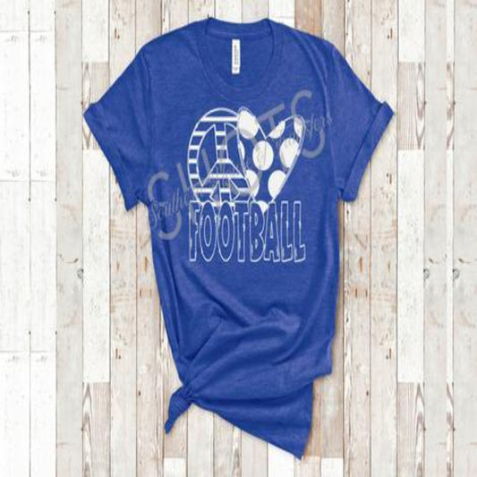 peace_lvoe_football specialty tee casual wear comfortable tshirt everyday shirt