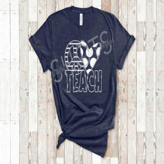 peace_heart_love_teach specialty tee comfortable shirt casual tops everyday tshirt