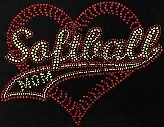 softball_mom_heart rhinestones sparkle bling transfer