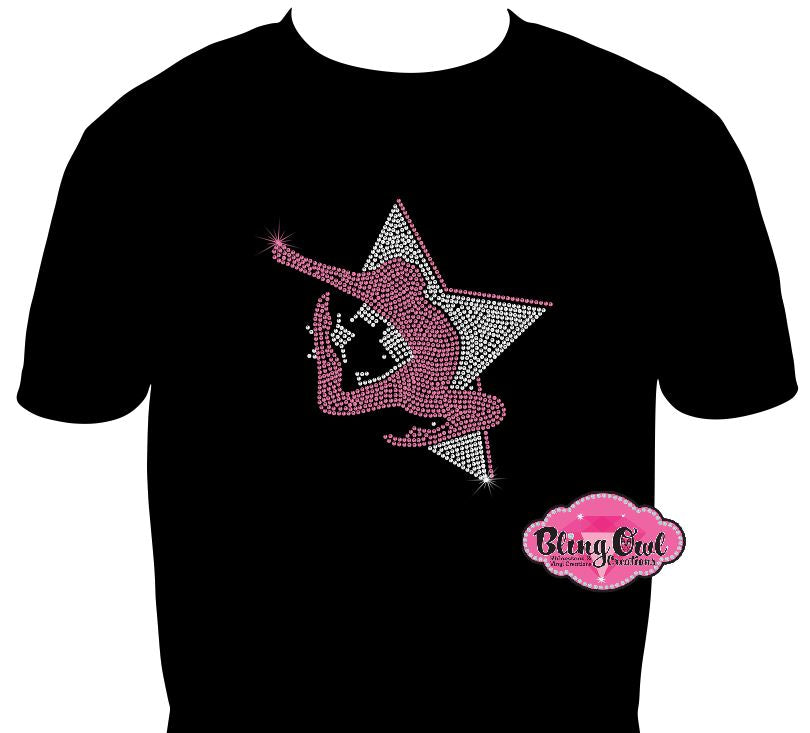dance_star design shirt glamvibes tshirt rhinestones sparkle bling