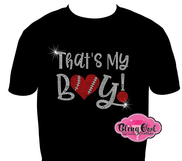 thats_my_boy design shirt baseball rhinestones sparkle bling