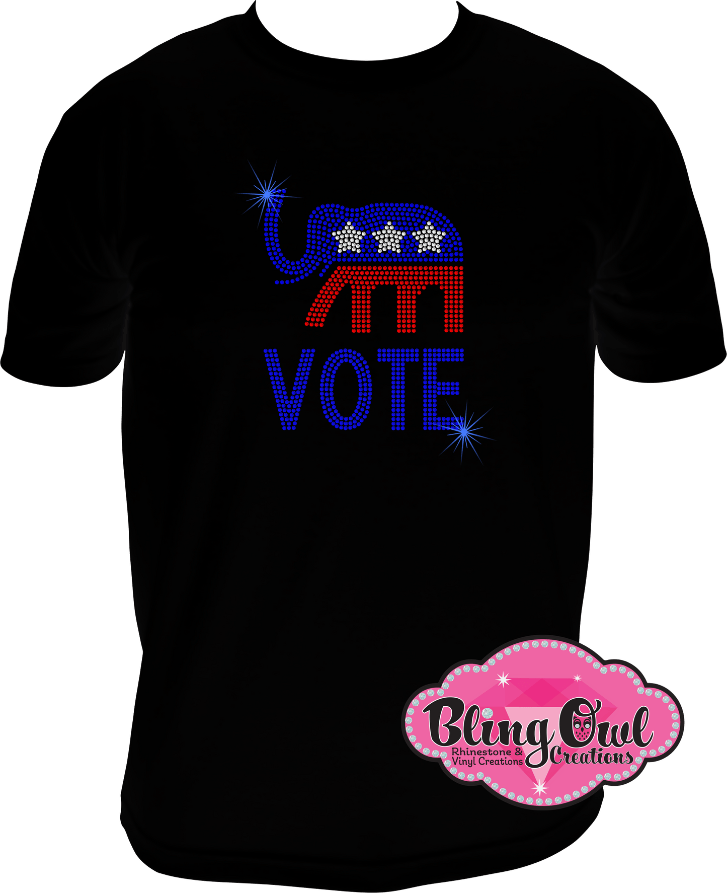 republican vote politics rhinestones sparkle bling transfer