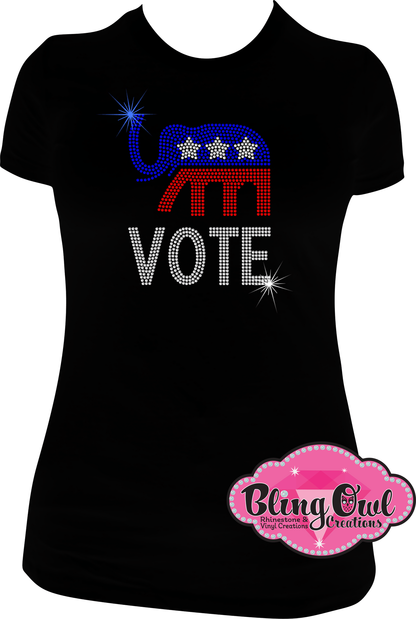 republican vote politics rhinestones sparkle bling transfer