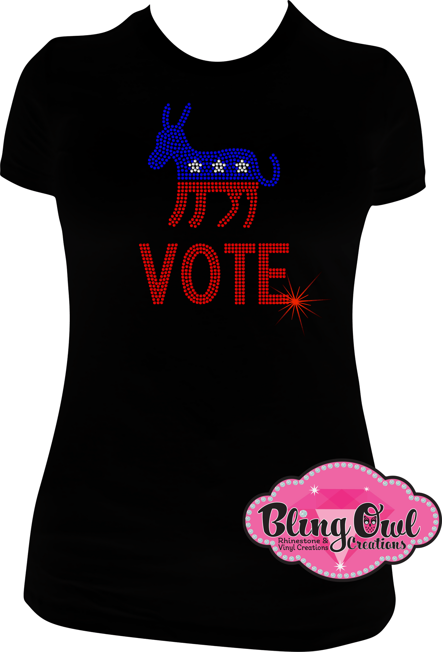 vote_shirt rhinestones sparkle bling transfer