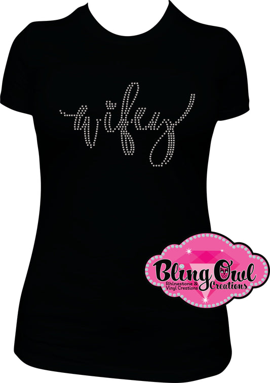 wifey_family bride_shirt rhinestones sparkle bling transfer