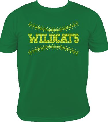great_bridge wildcats school_spirit_wear unisex shirt rhinestones sparkle bling
