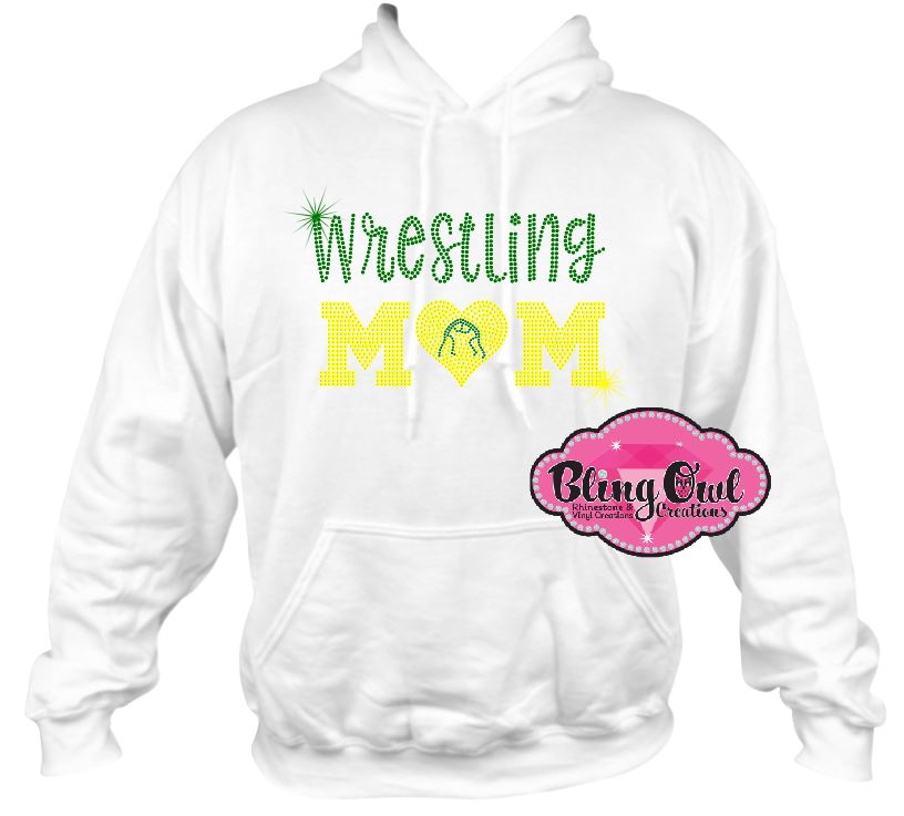 wrestling_mom shirt sports_mom casual_and comfort style rhinestones sparkles bling