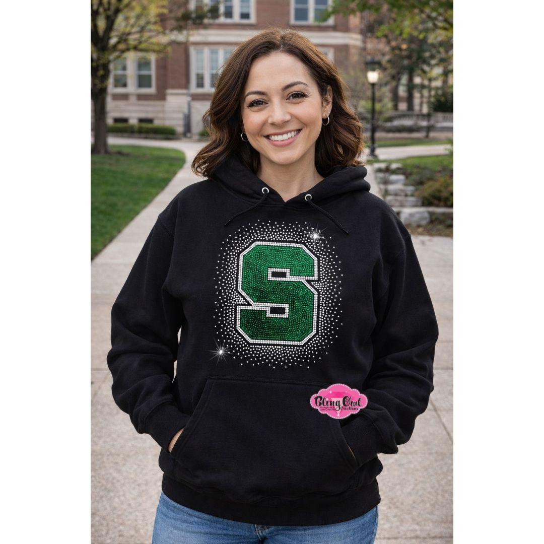 MSU "S" Scatter Crystal Sweatshirt