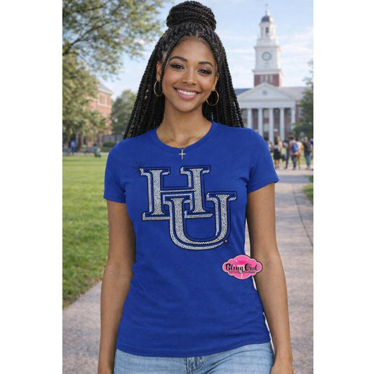 HU Single Logo 10 in Scoop Neck Womens Fitted