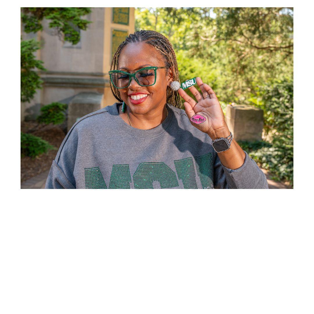 MSU Initials Acrylic Earrings- 2 Layer