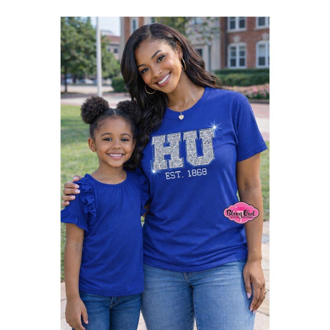 HU Initials Block Scoop Neck Unisex Tee