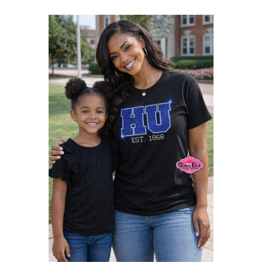 HU Initials Block Scoop Neck Unisex Tee