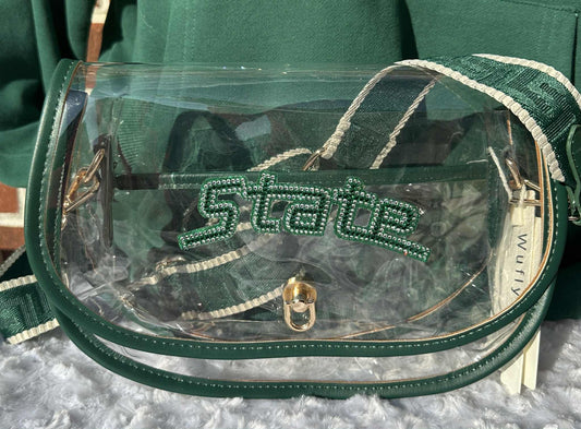MSU State Arch Oval Clear Crossbody Purse