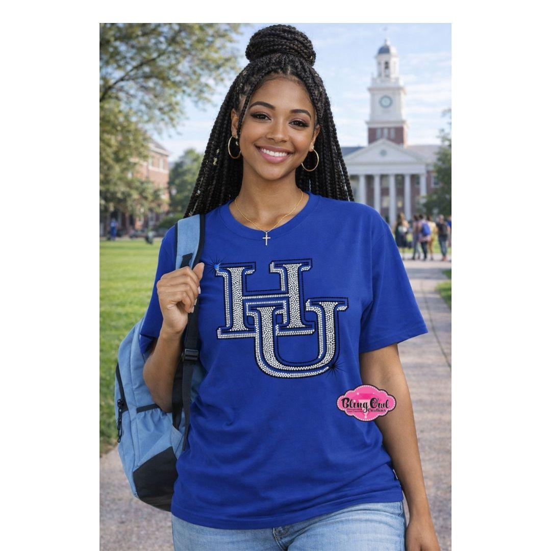 HU Logo 10 inch Scoop Neck Unisex Tee