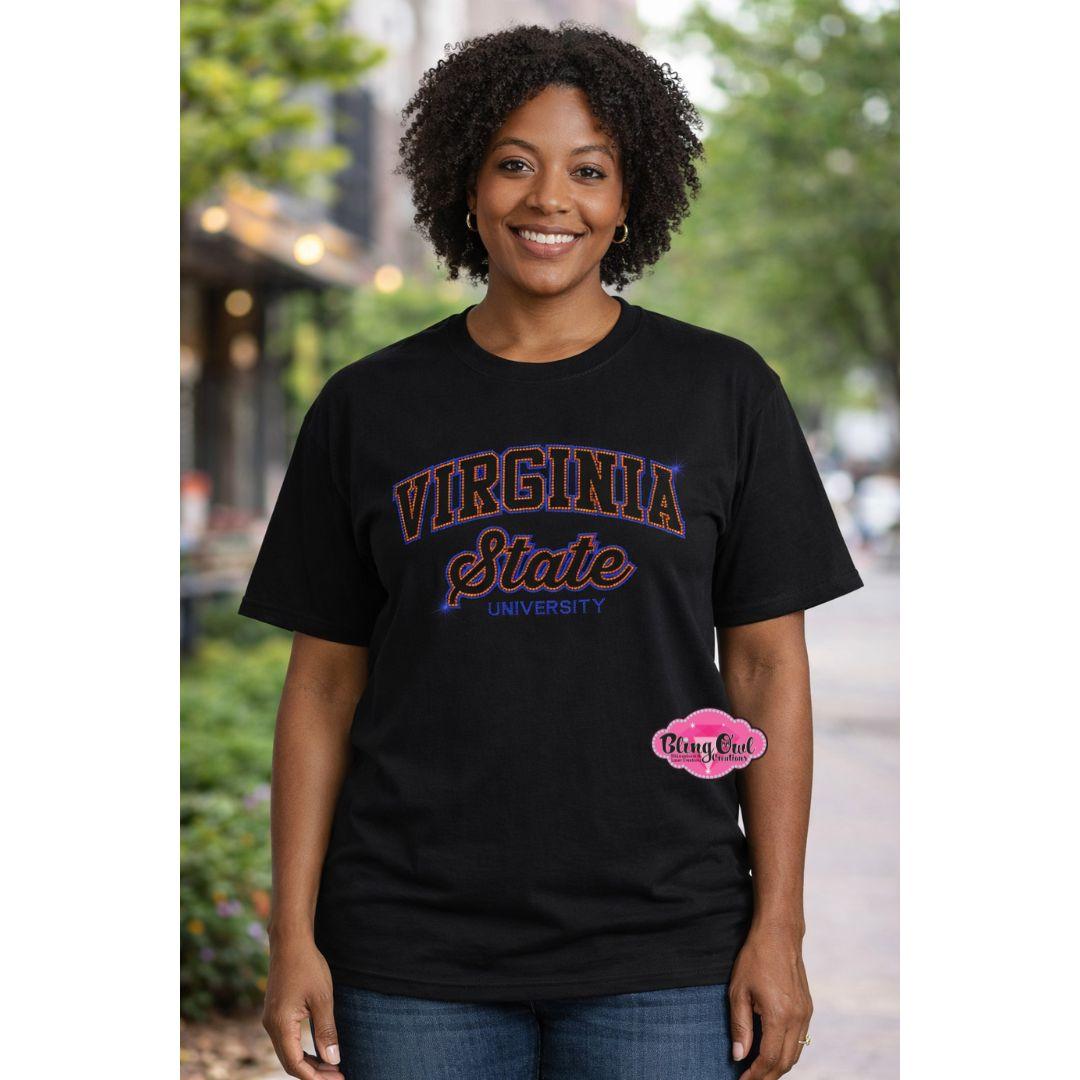 VSU Virginia State Arch Script Scoop Neck Unisex Tee