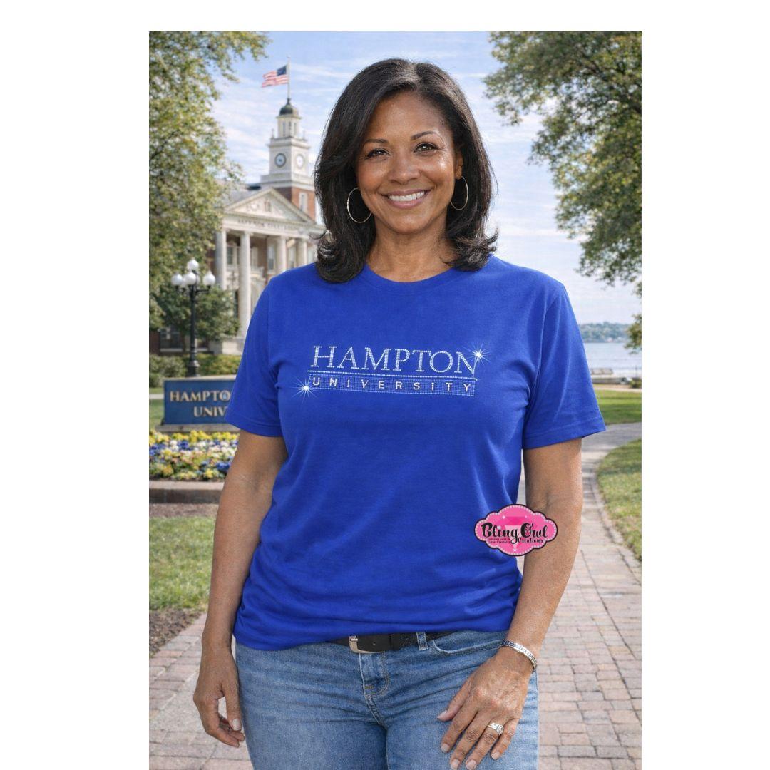 HU Hampton University Small Scoop Neck Womens Fitted