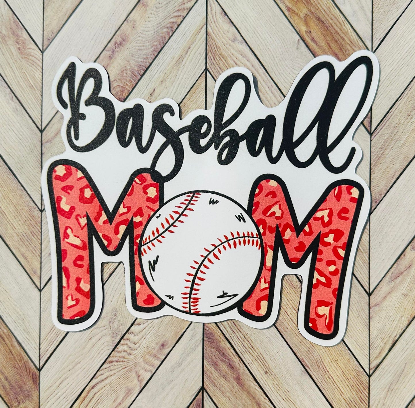 Baseball Mom Leopard Magnet