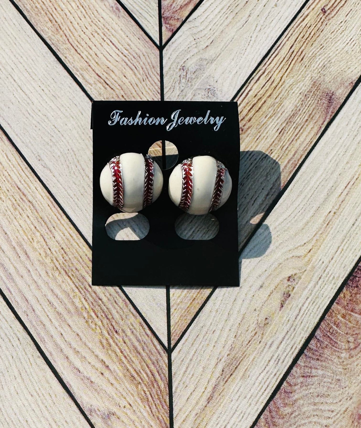 Baseball Metal Stud Earrings