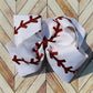 Baseball Glitter Fabric Bow