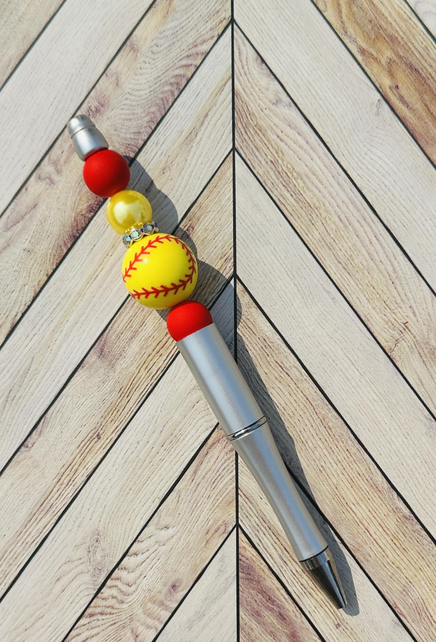 Softball Beaded Pen