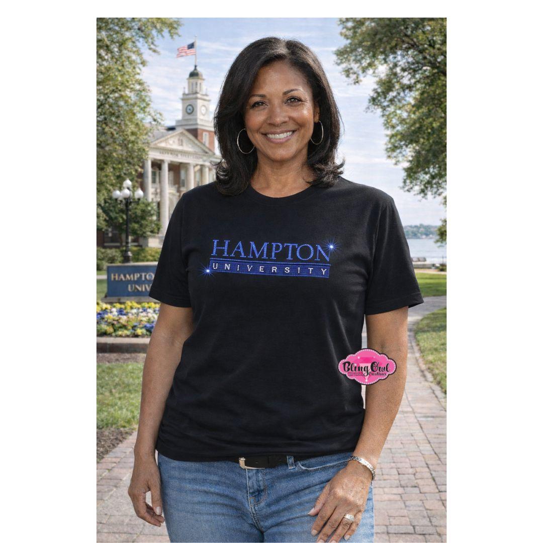 HU Hampton University Small Scoop Neck Womens Fitted