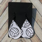 Volleyball Teardrop Earrings Pleather