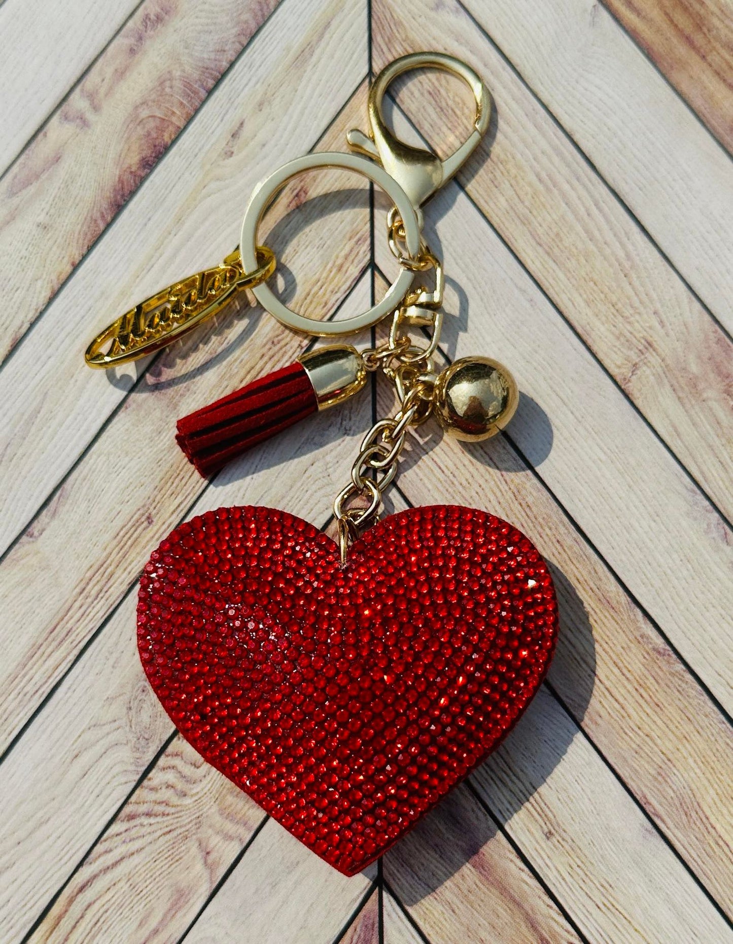 Red Heart Bling Key Chain
