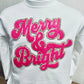 Christmas Chenille Patch Sweatshirt- Merry & Bright