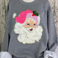 Christmas Chenille Patch Sweatshirt- Santa Face