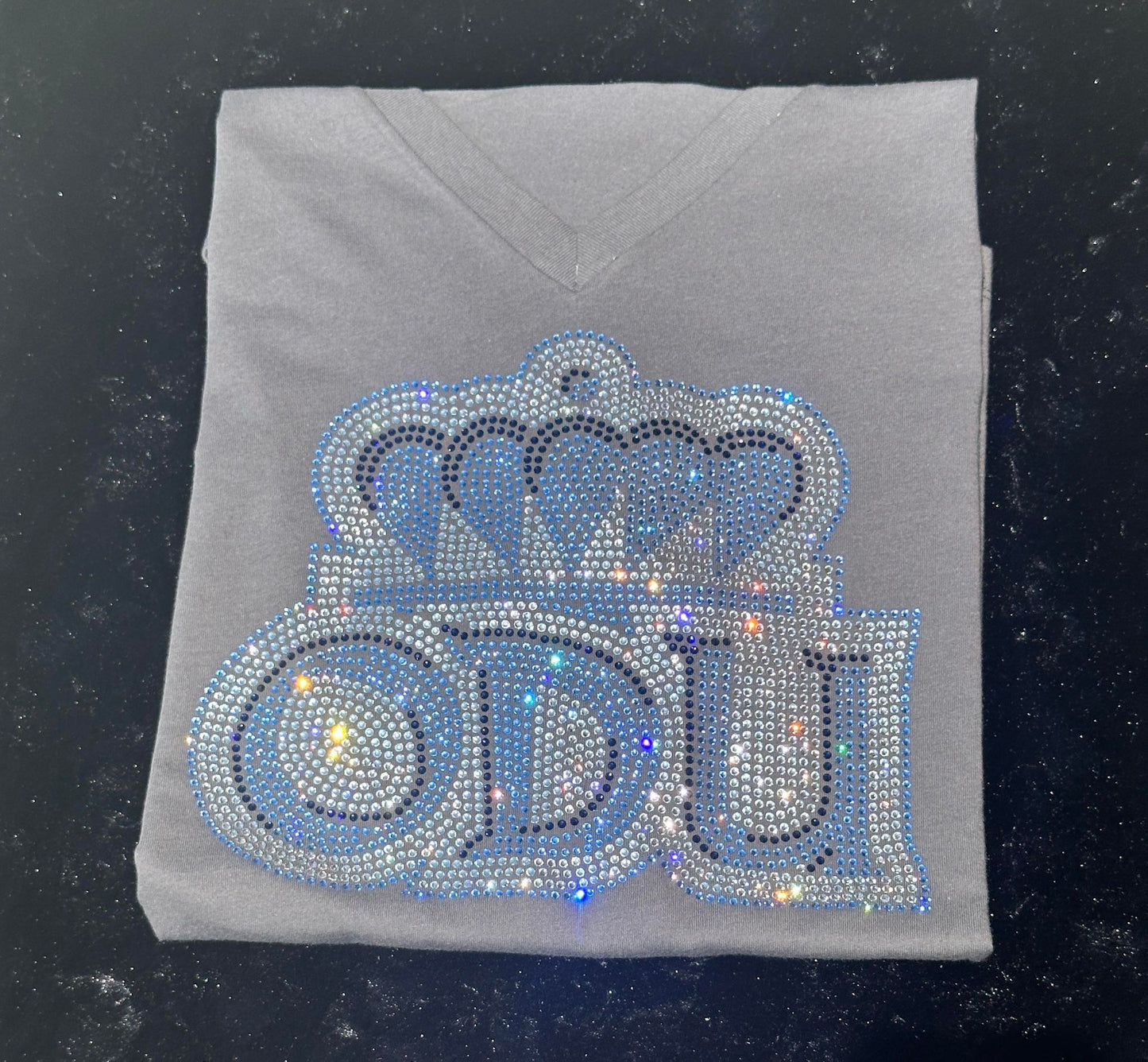 ODU Crown Initial Name Logo (Rhinestone Design)